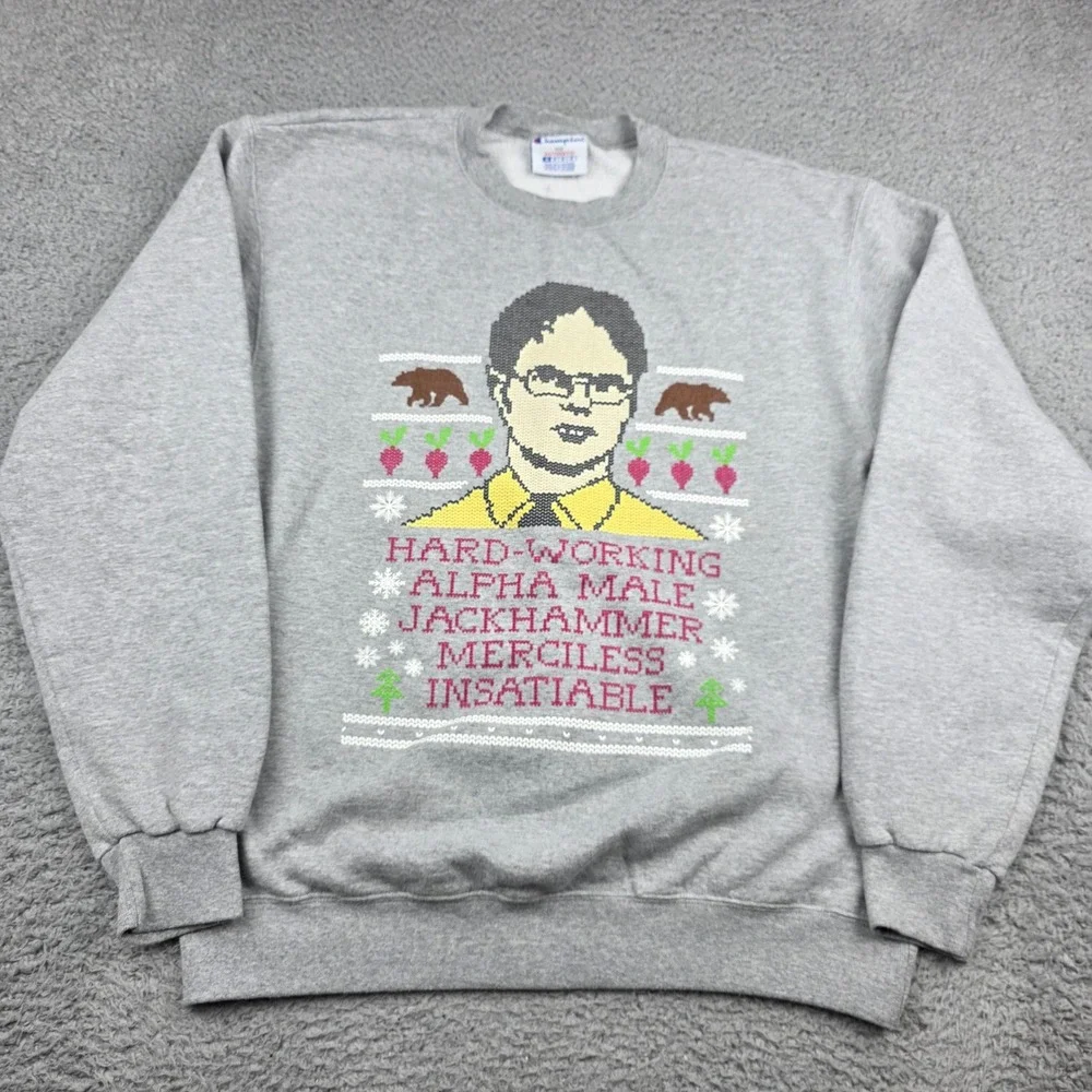 Champion The Office Dwight Schrute Sweatshirt Mens Medium Gray Barstool Sports - Picture 2 of 10